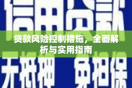 西屿贷款风险控制措施，全面解析与实用指南
