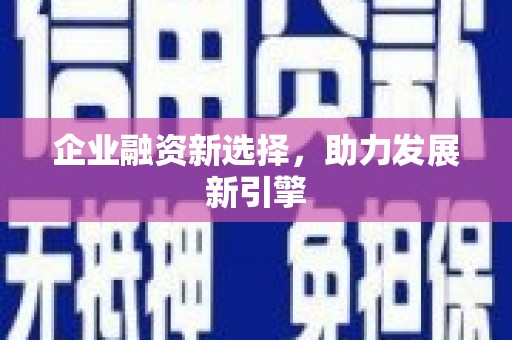 西屿企业融资新选择，助力发展新引擎