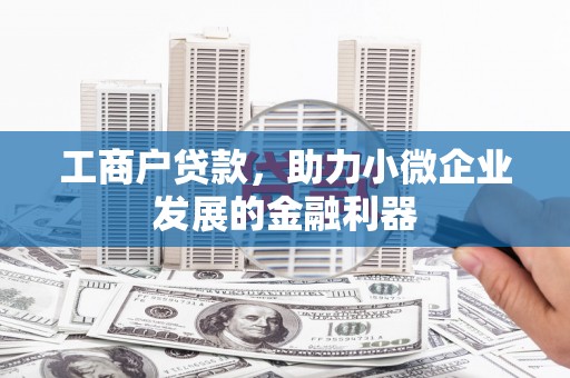 西屿工商户贷款，助力小微企业发展的金融利器