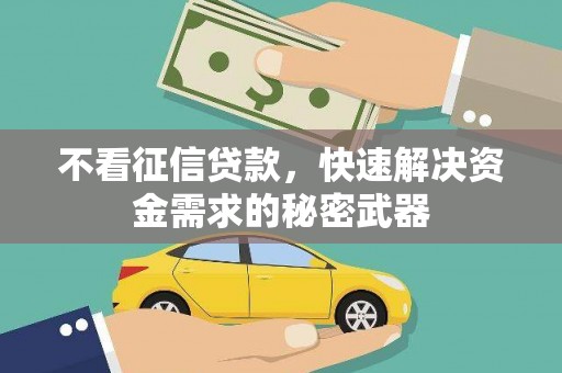 西屿不看征信贷款，快速解决资金需求的秘密武器