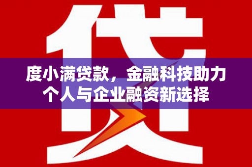 西屿度小满贷款，金融科技助力个人与企业融资新选择