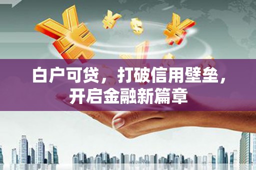 西屿白户可贷，打破信用壁垒，开启金融新篇章