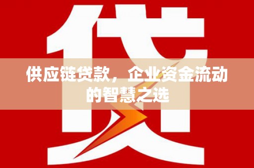 西屿供应链贷款，企业资金流动的智慧之选