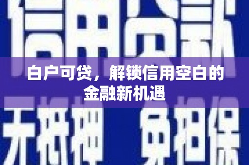 西屿白户可贷，解锁信用空白的金融新机遇