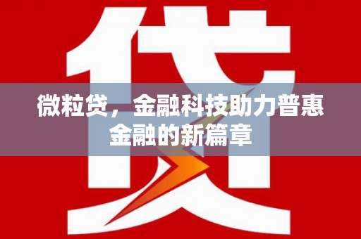 西屿微粒贷，金融科技助力普惠金融的新篇章